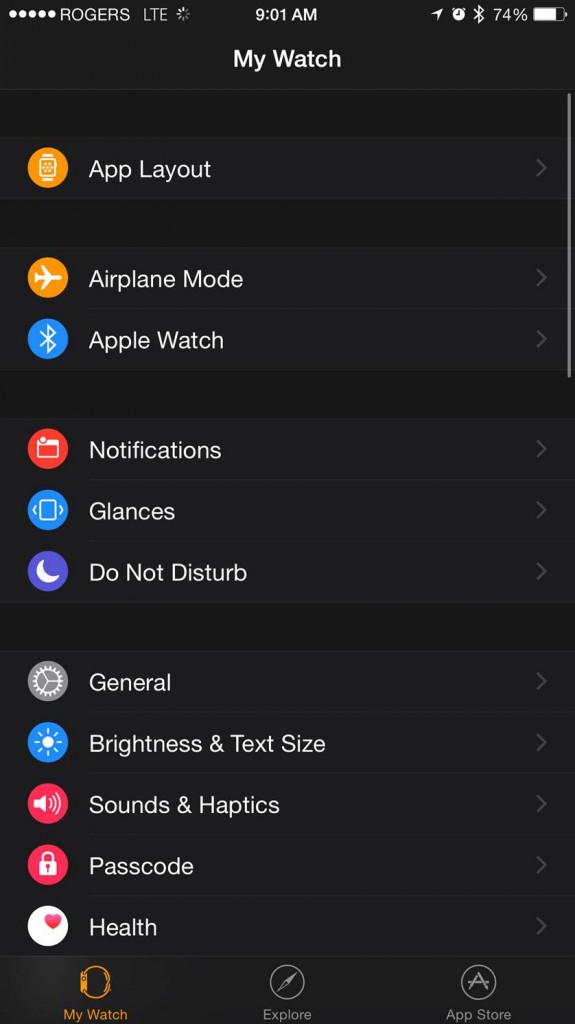The Apple Watch app for iPhone. CITYNEWS/Mike Yawney