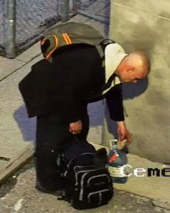 Police released this image of a man wanted in connection with the fire at St. John the Evangelist on Sunday morning. TORONTO POLICE